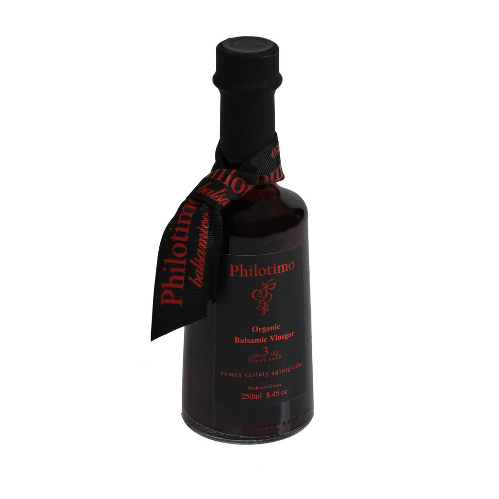 Philotimo Organic Balsamic Vinegar - Aged 3 Years, organic balsamic vinegar, Greek balsamic vinegar, aged balsamic vinegar