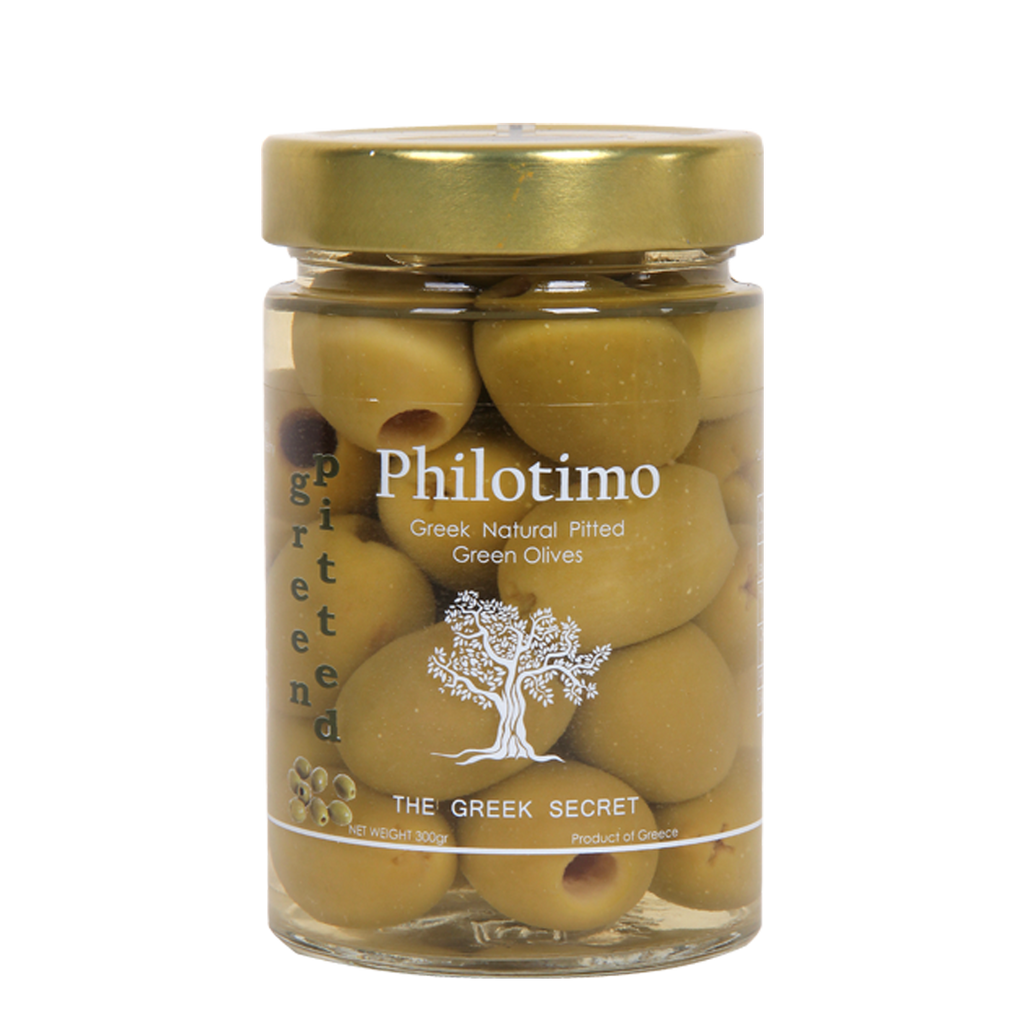 Philotimo Organic Green Olives Pitted from Chalkidiki, olives, pitted olives, green olives, Greek olives